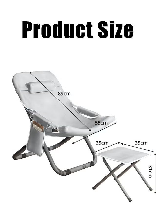كرسي استرخاء، كرسي استرخاء محمول عالي التحمل مناسب للشاطئ والشرفة والفناء وحمام السباحة والنزهات - Image 2