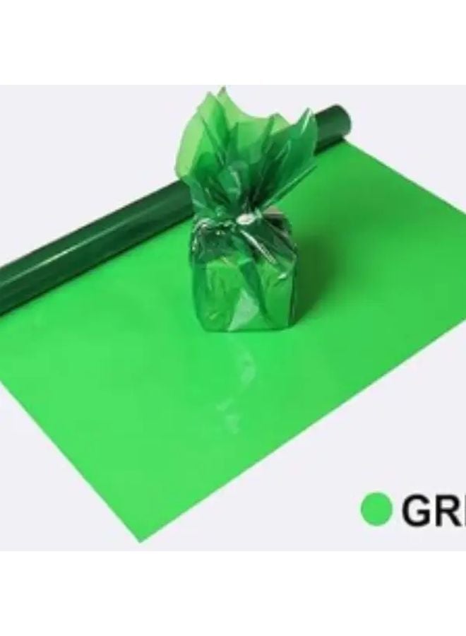 Green 7 Color Christmas Cellophane Wrapping Roll 33 8x118 Inches Transparent Plastic Gift Wrap - Image 1