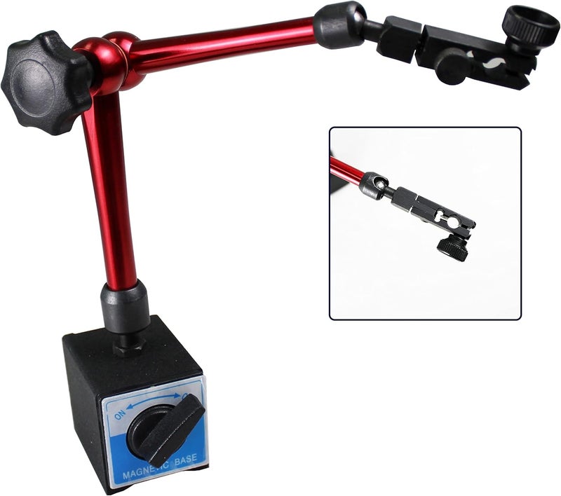 Hardware Factory Store Store HFS (R) 132lbs/60kg Max Pull Clamping Hole Diameter 8mm Magnetic Base Adjustable Metal Test Indicator Holder Digital Level 14" - Tool Stand - Image 4