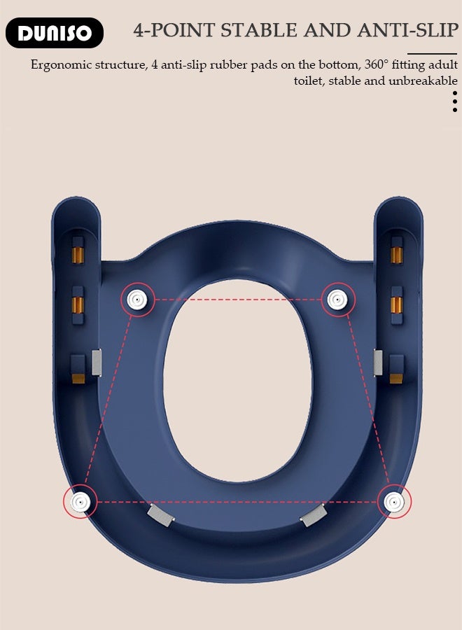 DUNISO Baby Potty Seat With Ladder For Western Toilets Kids Toilet Potty Training Seat For Baby With Handle Cushion Kids Potty Chair Kids Potty Seat For Baby Kids 2 To 5 Years Boys Girls Yellow - Image 5