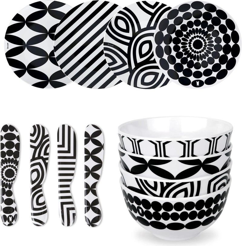 French Bull 12Piece Entertaining Set  Black  White Medium - Image 1