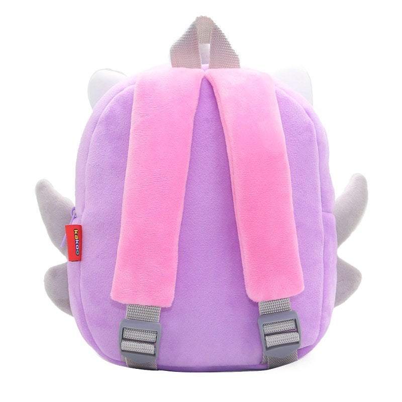 Plush Kids Backpack, Purple Unicorn Animal Design, Soft Lightweight School Bag for Toddlers and Preschool Kids - Image 5
