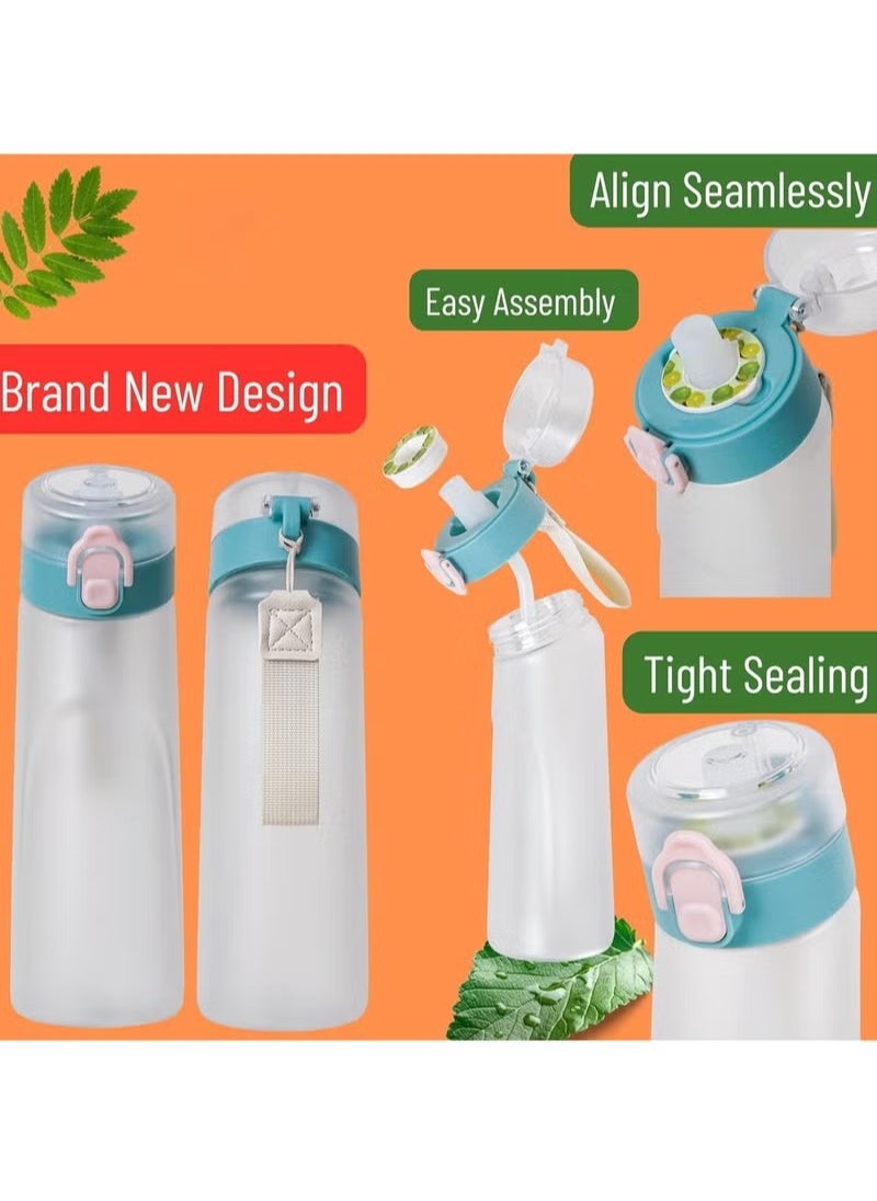 Gonice - Flavored Water Bottle, Air Up Water Bottle with Flavor Pods, Air Up Flavor Water Bottle, Water Bottle for Kids, Air Up (New Black - 1 bottle (750 ml) + 3 pods in random flavors) - Image 1