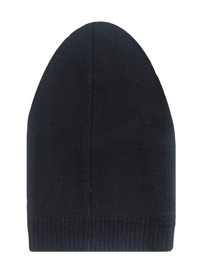 ATABZ Plain Black Winter Woolen Skull caps with Fur Beanie - Image 1