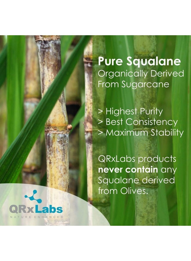 QRxLabs - QRxLabs Pure Plant-Based Squalane Oil with Vitamin E (2 oz) - Organic ECOCERT/USDA Certified Squalane from Sugarcane - Moisturizer for Face, Body, Skin & Hair - Image 1