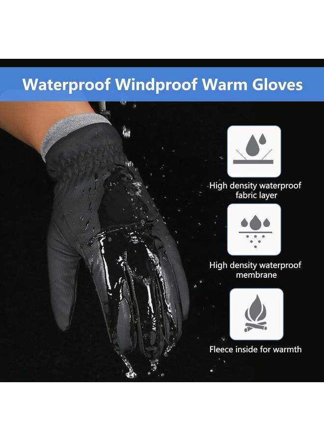 قفازات الشتاء، ثلاث طبقات مقاومة للماء وقفازات دافئة مقاومة للرياح، قفازات شاشة اللمس، قفازات الثلج الدافئة للرجال النساء تشغيل ركوب الدراجات التزلج على الجليد - Image 5