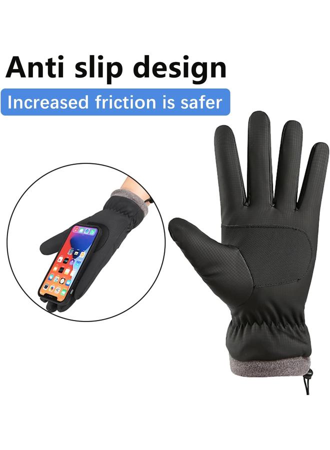 قفازات الشتاء، ثلاث طبقات مقاومة للماء وقفازات دافئة مقاومة للرياح، قفازات شاشة اللمس، قفازات الثلج الدافئة للرجال النساء تشغيل ركوب الدراجات التزلج على الجليد - Image 3