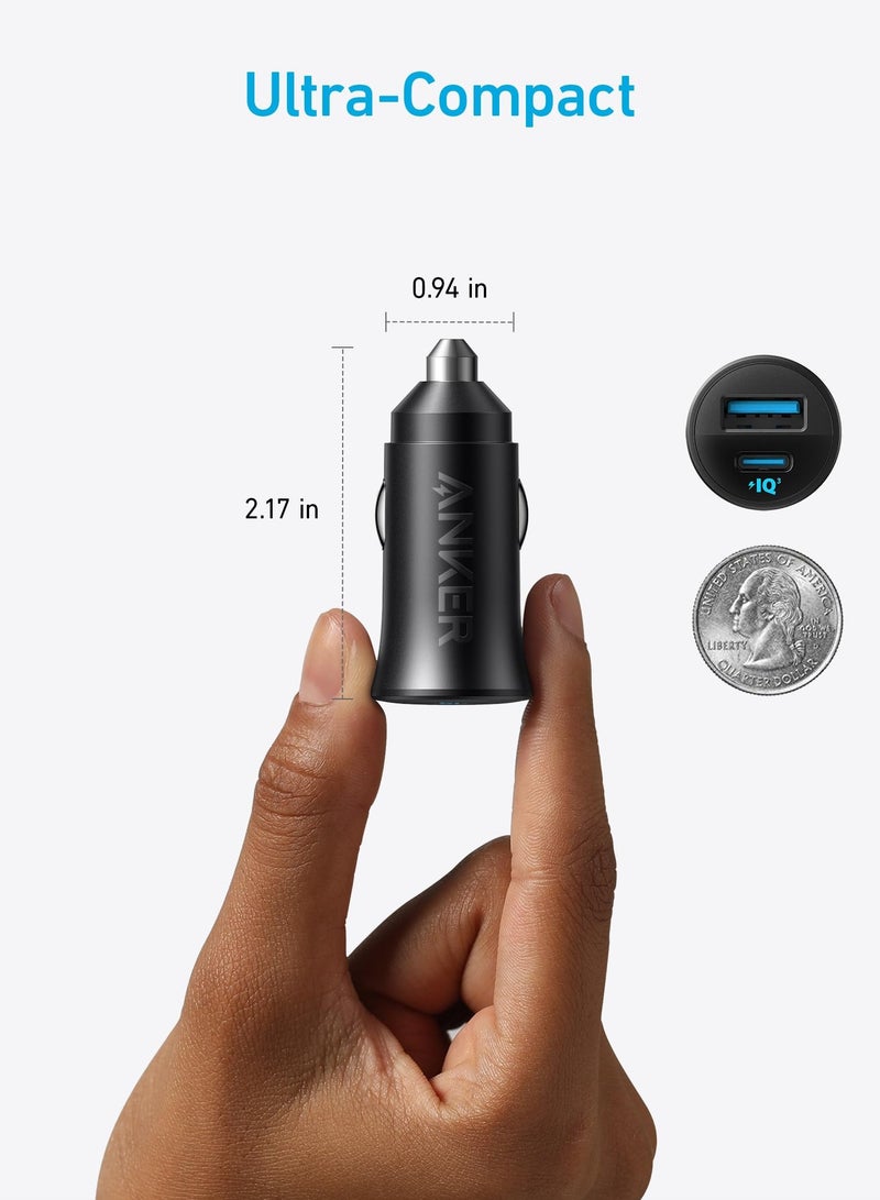 Service Zone Anker USB-C Car Charger, 30W 2-Port Type-C Car Adapter, iPhone Car Charger with PowerIQ 3.0, for iPhone 15/14/13/12 Series, Samsung Galaxy S23/S22/S21 Series, iPad Pro, AirPods, and More Black - Image 3