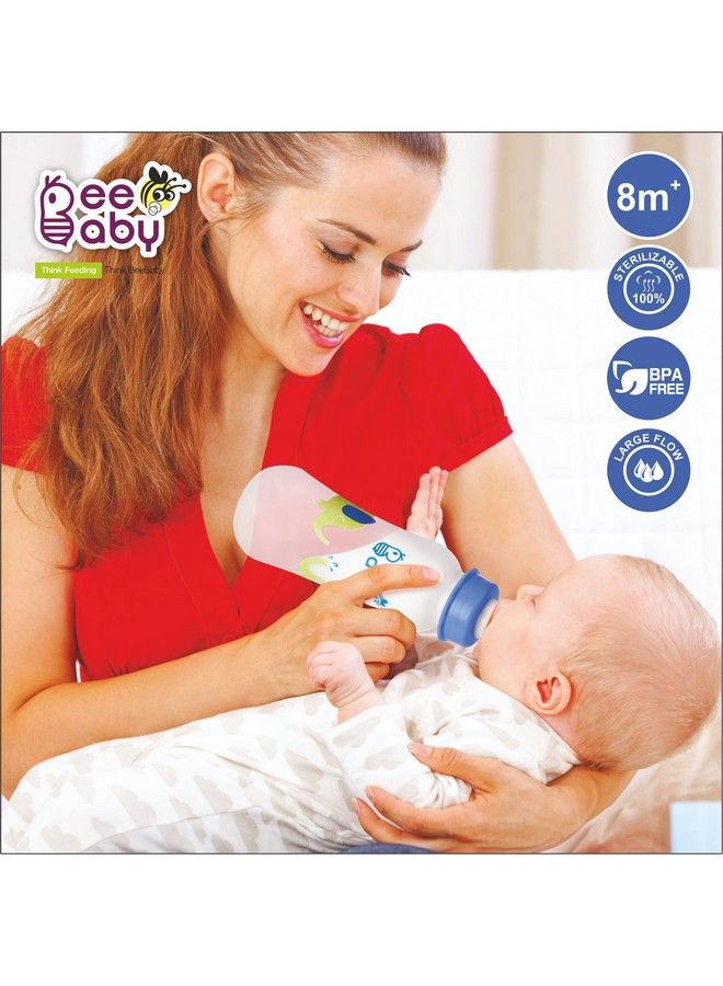 Beebaby Easystart Slim Neck Baby Feeding Bottle With 4 Anticolic Gentle Touch Silicone Nipples For New Born Infant Babies 100% Bpa Free. (250 Ml Blue 1) - Image 5