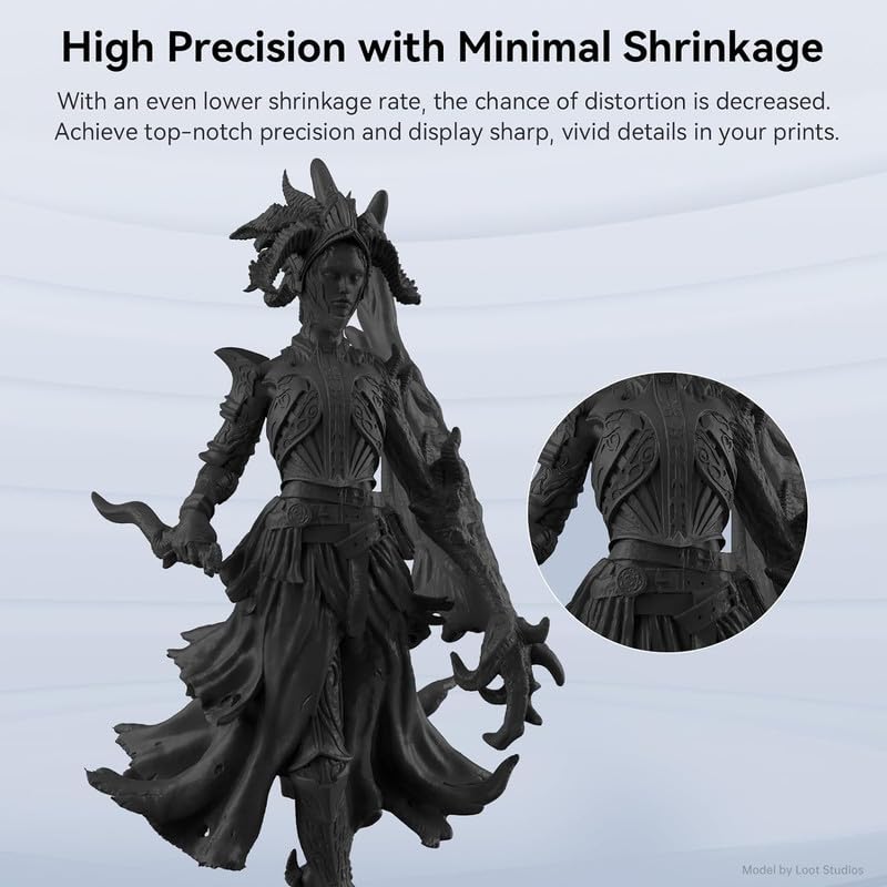 3idea 3D Printer Resin, Upgraded 8K Standard Resin V2, Enhanced Toughness and Strength, Lower-Odor, High Precision 3D Printing Resin for All LCD Resin 3D Printers (Black, 1kg) - Image 5