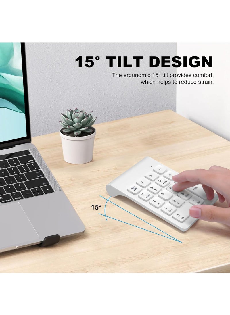 Rock Pow - Wireless Numeric Keypad, Mini 2.4G 18 Keys Number Pad, Portable Silent Financial Accounting Numeric Keypad Keyboard Extensions with Wireless Mouse for Laptop, PC, Desktop, Notebook. - Image 1