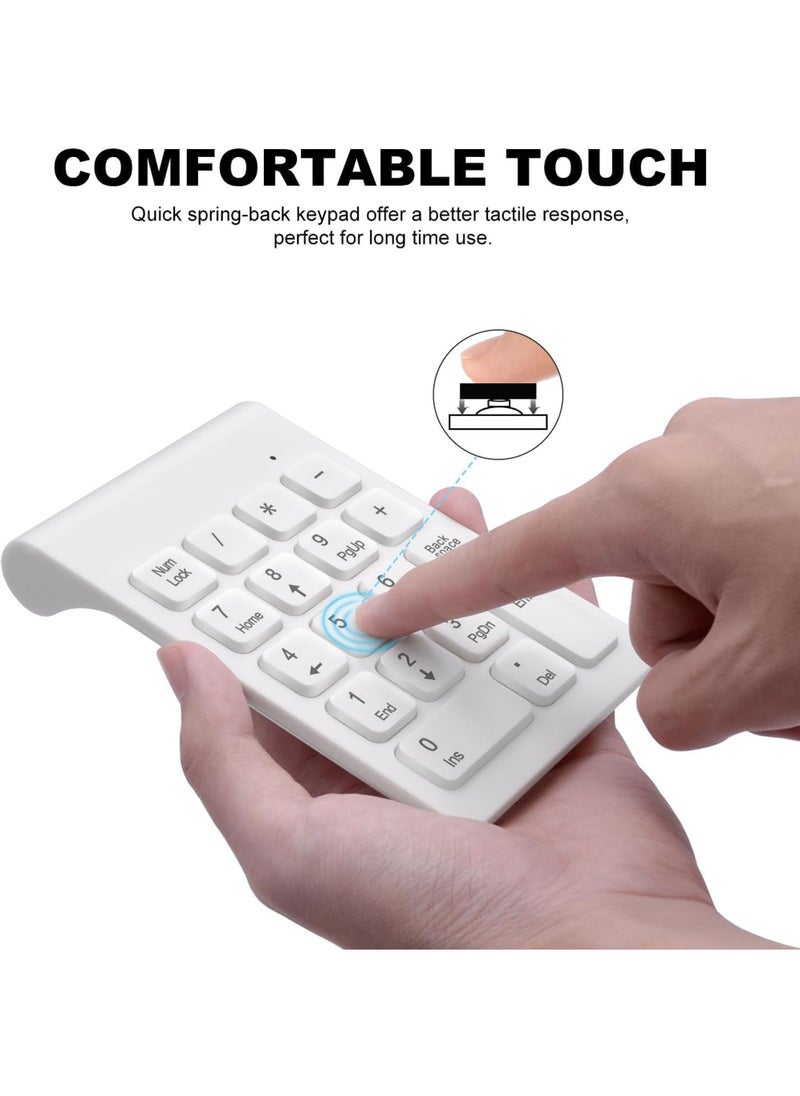 Rock Pow - Wireless Numeric Keypad, Mini 2.4G 18 Keys Number Pad, Portable Silent Financial Accounting Numeric Keypad Keyboard Extensions with Wireless Mouse for Laptop, PC, Desktop, Notebook. - Image 1