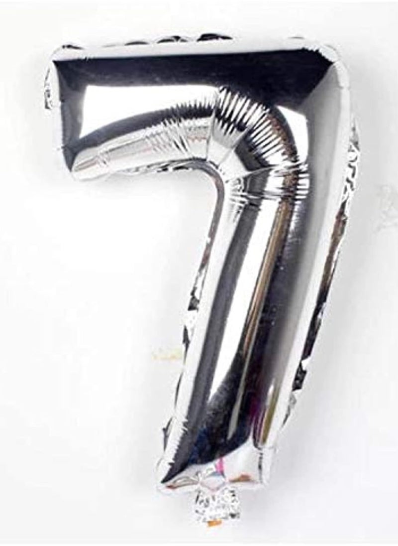 null - Balloon Foil Balloon - Mcolour - number 7 - Meduim Size - Silver - Image 1