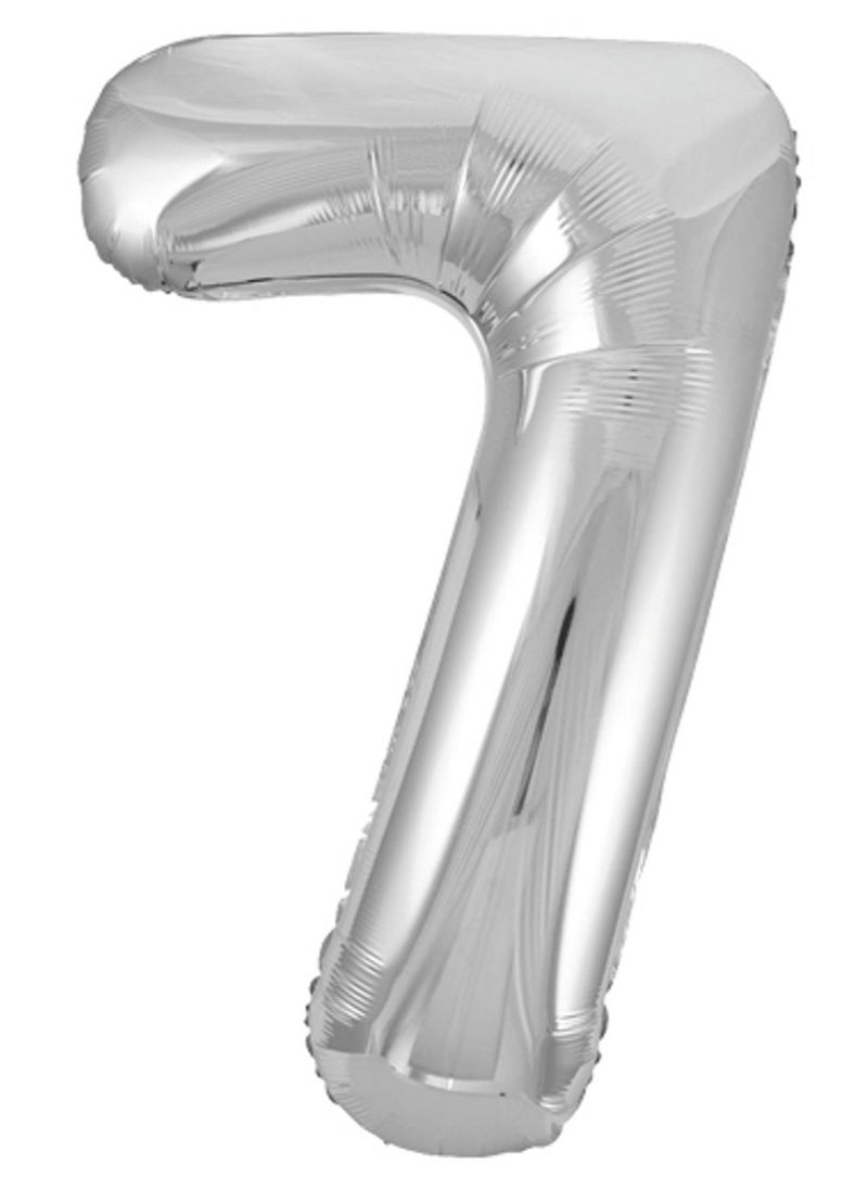 null - Balloon Foil Balloon - Mcolour - number 7 - Meduim Size - Silver - Image 1
