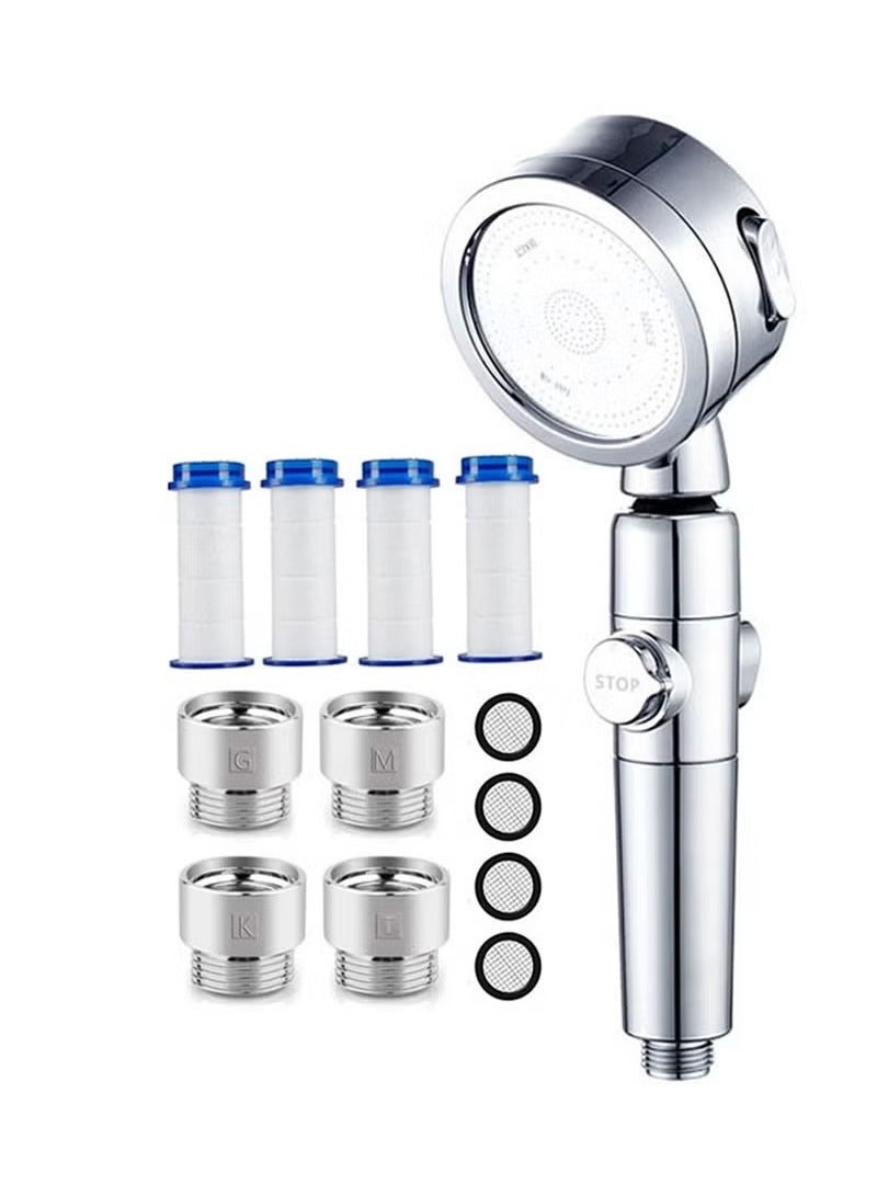 بيوينتي 3 أوضاع رش رأس دش مع فلتر، رأس دش قابل للإزالة مع كتيفة قابلة للضبط 360 درجة دوارة رأس دش يدوي - Image 1