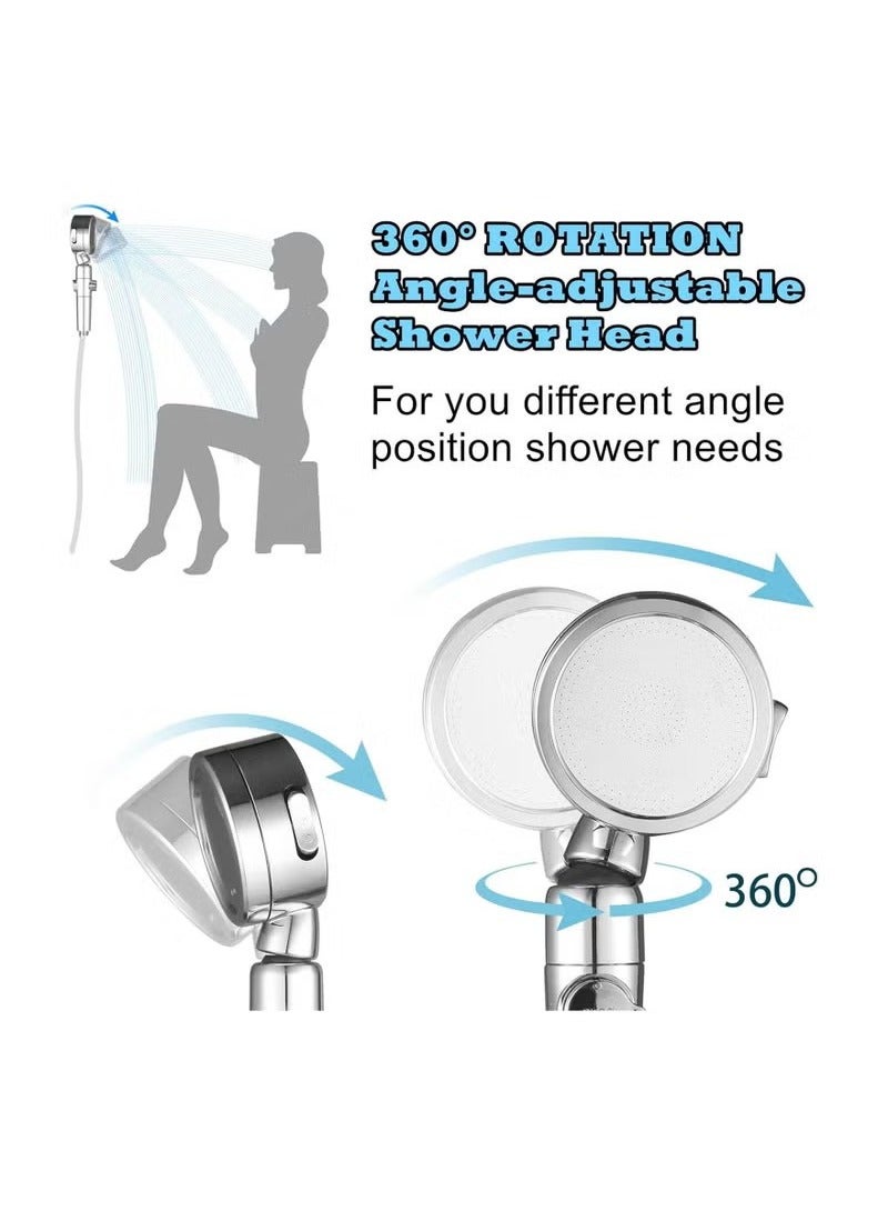 بيوينتي 3 أوضاع رش رأس دش مع فلتر، رأس دش قابل للإزالة مع كتيفة قابلة للضبط 360 درجة دوارة رأس دش يدوي - Image 4