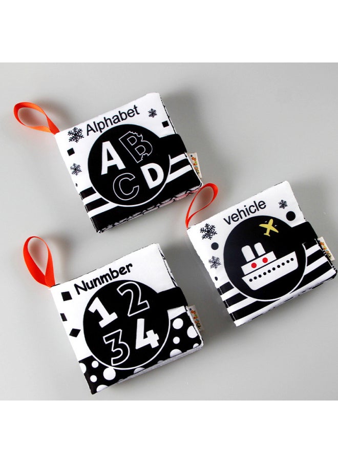 Baby Tearable Cloth Book Black And White Visual Stimulation Palm Book Baby Cloth Book Toy-Color:N022B Letter  - Image 3