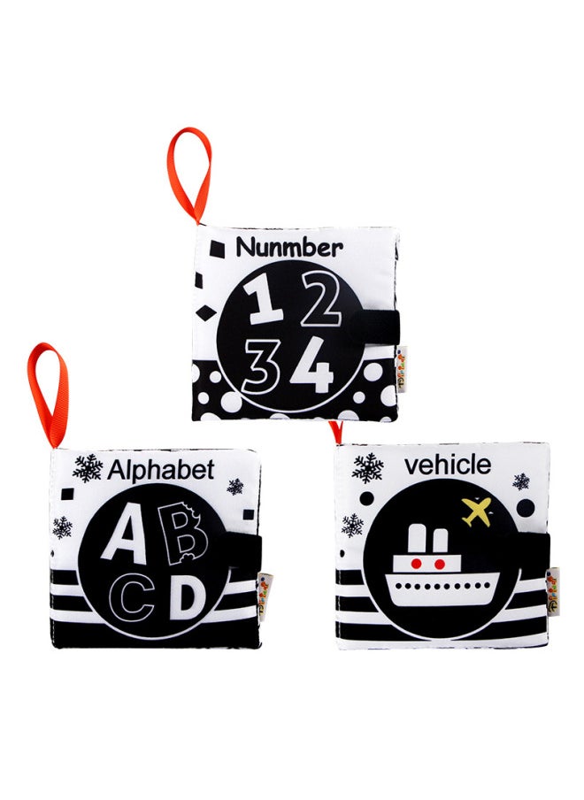 Baby Tearable Cloth Book Black And White Visual Stimulation Palm Book Baby Cloth Book Toy-Color:N022B Letter  - Image 2
