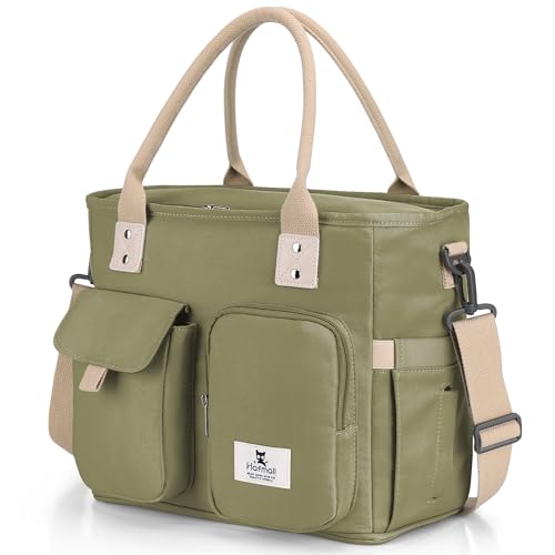 Hafmall Insulated Lunch Bag for Adults,Big lunch box for men, Wide Opening Insulated Bag with Shoulder Strap, Reusable Adult Lunch Bag For Work, Picnic(Deep Greene) - Image 1