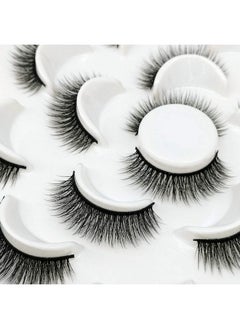 DAODER DAODER False Eyelashes Lashes Natural Look Thick Short 3D Faux Mink Lashes Strip 10mm Reusable Soft Wispy Lashes Pack Vegan Natural Lashes 10 Pairs(Natural Short lashes)  - Image 4