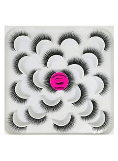 DAODER DAODER False Eyelashes Lashes Natural Look Thick Short 3D Faux Mink Lashes Strip 10mm Reusable Soft Wispy Lashes Pack Vegan Natural Lashes 10 Pairs(Natural Short lashes)  - Image 1