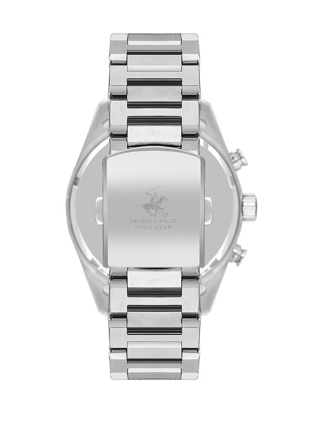 BEVERLY HILLS POLO CLUB - Beverly Hills Polo Club Men's Watch, Multi Function Display and Metal Strap - BP3633X.300, Silver - Image 1