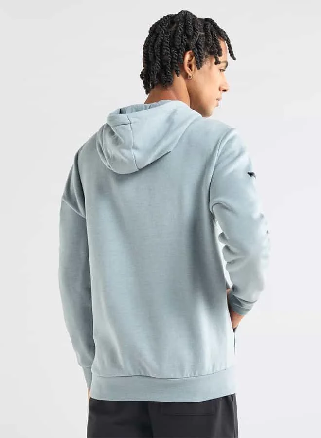 Splash FAV Embossed Hooded Sweatshirt with Long Sleeves and Kangaroo Pockets