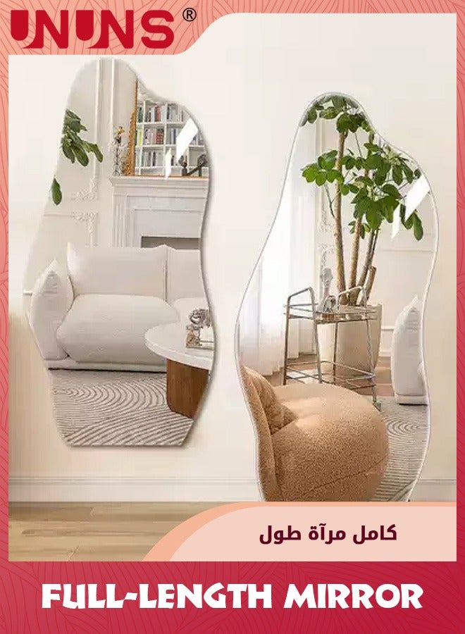 UNUNS Irregular Mirror For Wall,PET Asymmetrical Bathroom Mirror,Self Adhesive Flexible Mirror Wall Stickers,Non Glass Safety Mirror Stickers For Crafts Fun House Party Mirror Wall Decor  - Image 4
