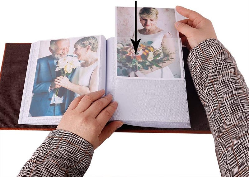FaCraft 5x7 Photo Album 80 Photos Vertically5x7 Photo Album Hold 80 Pictures for Family Birthday Anniversary Wedding Vacation Pictures DIY Baby Memory Book 80 Pockets - Image 3