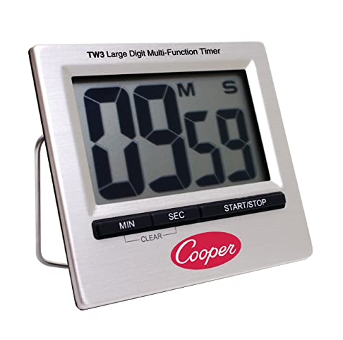 Cooper-Atkins مؤقت كوبر-أتكينز TW3-0-8 من الفولاذ المقاوم للصدأ مع أرقام كبيرة، نطاق الوقت 99 دقيقة و59 ثانية - Image 5