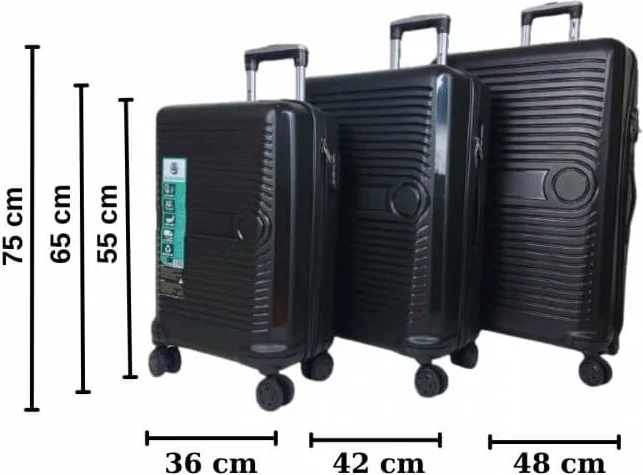 بييف Bussiens 3 Size Encrypted Pp Shockproof Unbreakable 4 Wheel Bag Suitcase Set Black