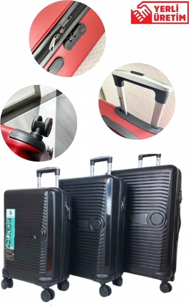بييف Bussiens 3 Size Encrypted Pp Shockproof Unbreakable 4 Wheel Bag Suitcase Set Black