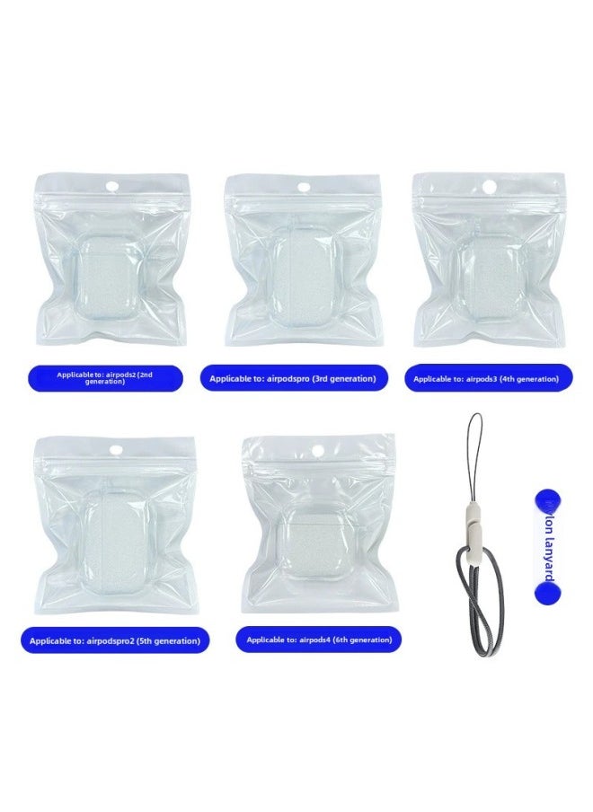 Generic - Suitable For Airpods Transparent Pro2 Earphone Case 3 Generation Apple Bluetooth Earphone Case Earphone Case Pro Protective Cover-Color:TPU Soft Shell Pearlescent Bag Nylon Rope-Applicable Model:Air - Image 1