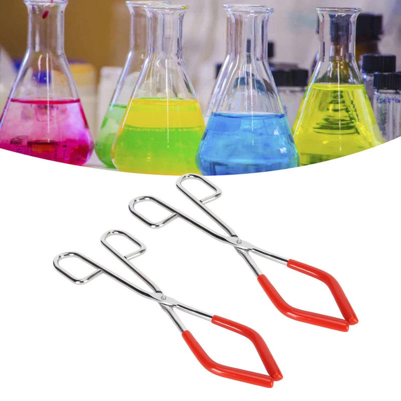 Rubber Coated Steel Beaker Tongs for Laboratory Clamping and Science Classroom Experiments - Image 3
