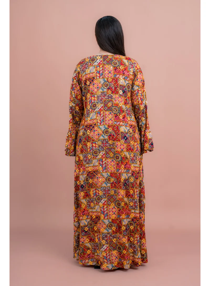 IKKXA Abstract Geometric Maxi IK072 Yellow