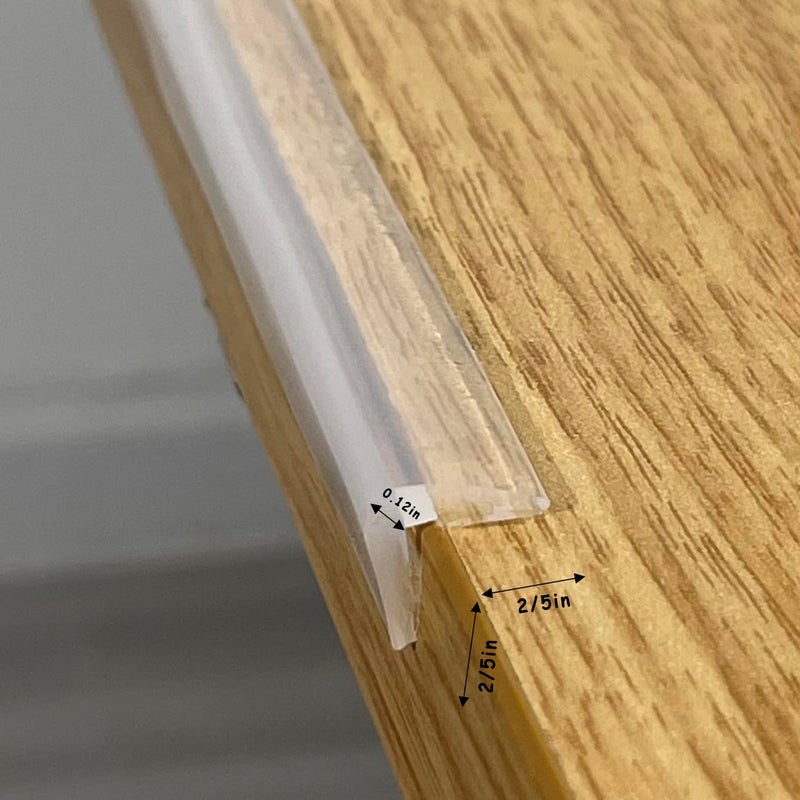 Angloria Edge Protector 100% Silicone, Baby Proofing Thin Corners Clear Guards, Pre-Tape Adhesive Soft for Kids Safety, Child Table Cabinets Furniture Bumper (2/5x2/5 in (Thin Width), 12 FT) - Image 4