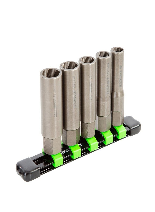 OEMTOOLS 22993 5 Piece Spiral Type Deep Extractor Set, Ideal for Automotive Bolt Removal, Chrome Vanadium Steel, Includes Metric and SAE Sizes, bolt extractor set, rusted bolt extraction - Image 1