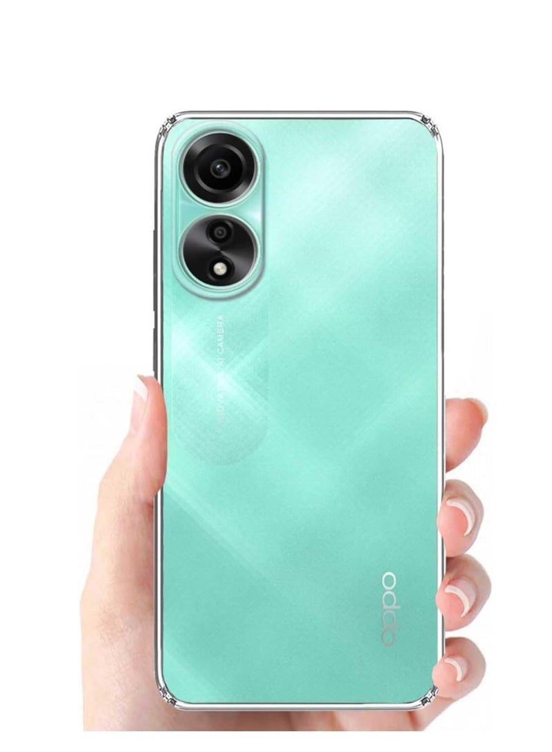 جراب حماية شفاف لموبايل اوبو ايه 78 / OPPO A78 من البولي يوريثين المقاوم للحرارة مضاد للخدوش من تين تك - شفاف