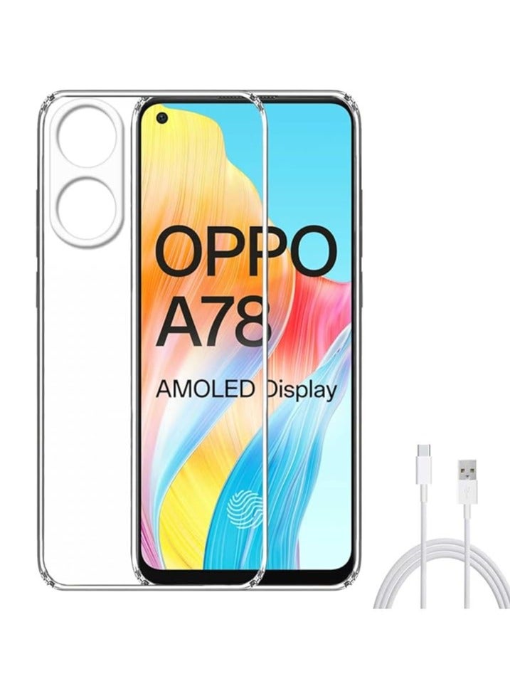 جراب حماية شفاف لموبايل اوبو ايه 78 / OPPO A78 من البولي يوريثين المقاوم للحرارة مضاد للخدوش من تين تك - شفاف