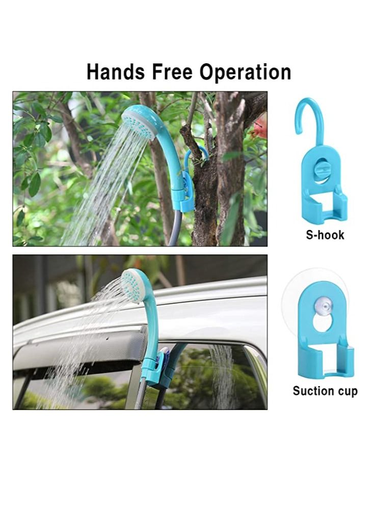 BONAI Portable Camping Shower Travel Shower Outdoor Portable Shower Head 2200 mAH Rechargeable Battery USB Cable 1.8m Hose Water Pump for Outdoor Travel Bike Car Washing Pet Cleaning Plants Watering - Image 3