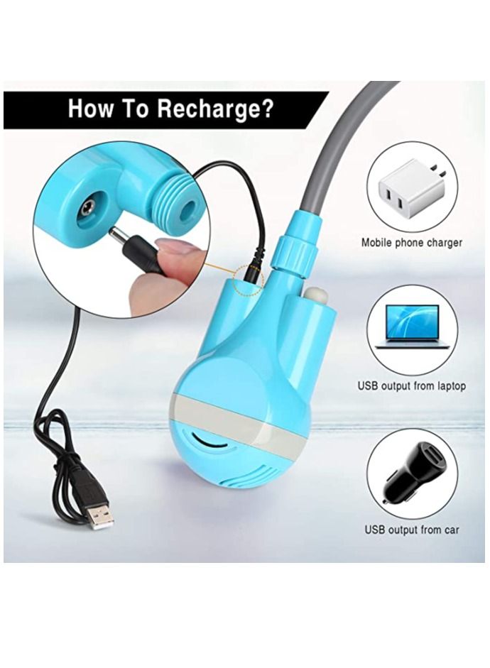BONAI Portable Camping Shower Travel Shower Outdoor Portable Shower Head 2200 mAH Rechargeable Battery USB Cable 1.8m Hose Water Pump for Outdoor Travel Bike Car Washing Pet Cleaning Plants Watering - Image 5