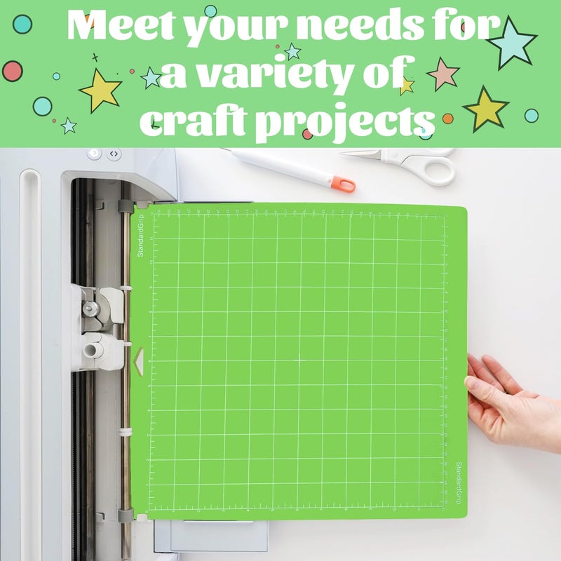 THANMAO Standard Grip Cutting Mat 3 Pack,12"x12" Standard Grip Cutting Mats for Cricut Maker 3//Explore 3/Air 2/Air/Oneï¼ŒReplacement Accessories Card for HTV/Cardstock/Paper/Adhesive Vinyl - Image 4