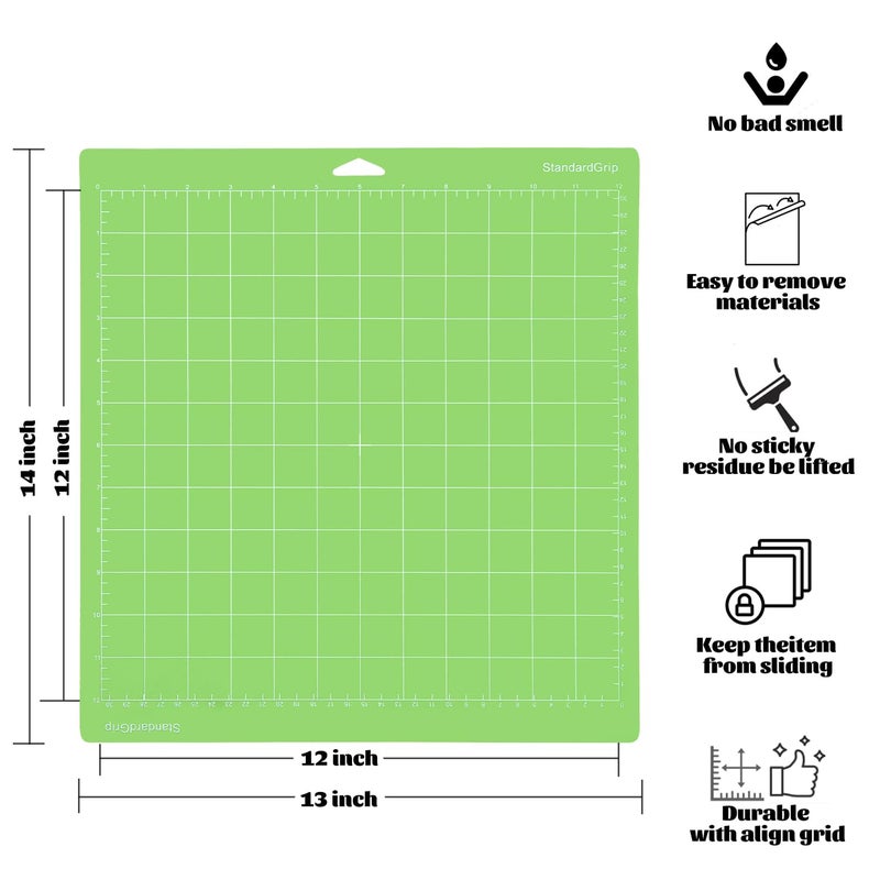 THANMAO Standard Grip Cutting Mat 3 Pack,12"x12" Standard Grip Cutting Mats for Cricut Maker 3//Explore 3/Air 2/Air/Oneï¼ŒReplacement Accessories Card for HTV/Cardstock/Paper/Adhesive Vinyl - Image 3