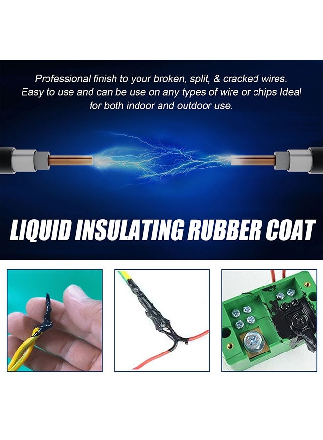 JUE-FISH Liquid Insulating Rubber Coat ,Electrical Insulated Tape, Flame Retardant Insulated Waterproof Pcv Electrical Tape, For All Weather Outdoor Multipurpose Electric Insulating Wire Wrapping Black 50ml - Image 2