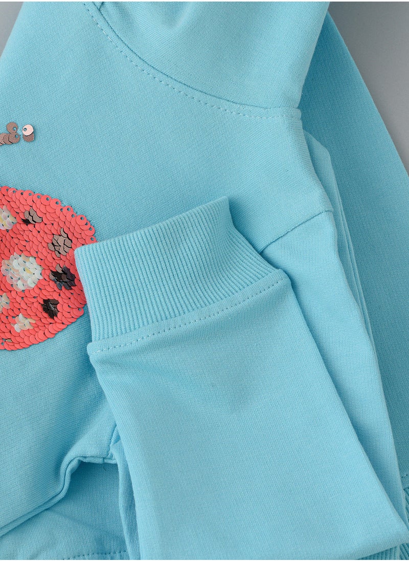 Jelliene - Sweat top with sequins work at front - Image 1