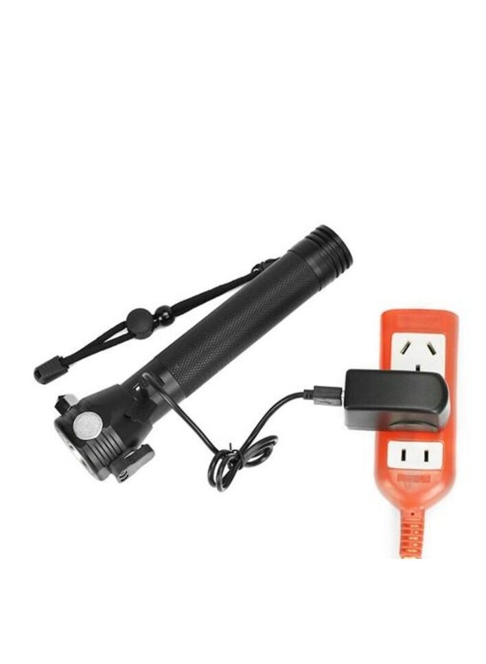 Raxoom PROMASS Solar Powered Tactical Flashlight Multi Function Outdoor Car Led Flashlight Ultra Bright Torch Light, With Safety Hammer And Compass - Image 3