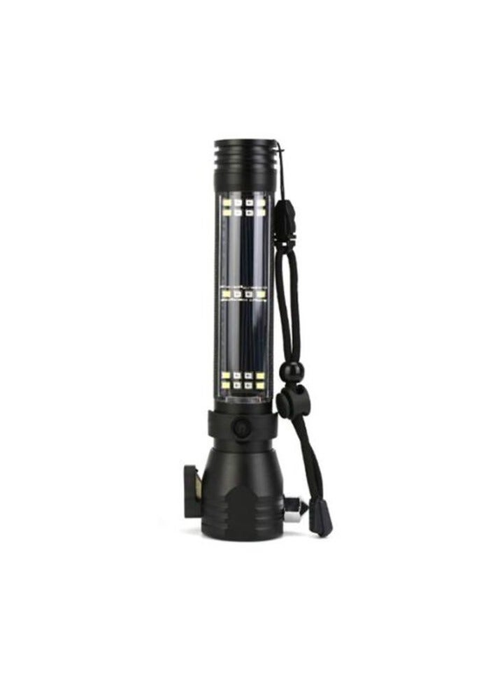 Raxoom PROMASS Solar Powered Tactical Flashlight Multi Function Outdoor Car Led Flashlight Ultra Bright Torch Light, With Safety Hammer And Compass - Image 2