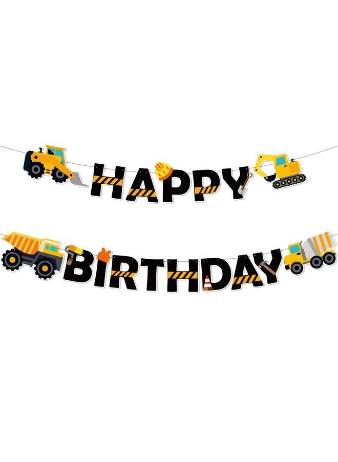 Faisichocalato Faisichocalato DIY Construction Birthday Banner Dump Truck Party Decorations, Easy to Assemble Builder Bulldozer Excavator Tank Truck Garland Supplies - Image 1