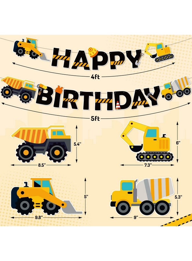Faisichocalato Faisichocalato DIY Construction Birthday Banner Dump Truck Party Decorations, Easy to Assemble Builder Bulldozer Excavator Tank Truck Garland Supplies - Image 2