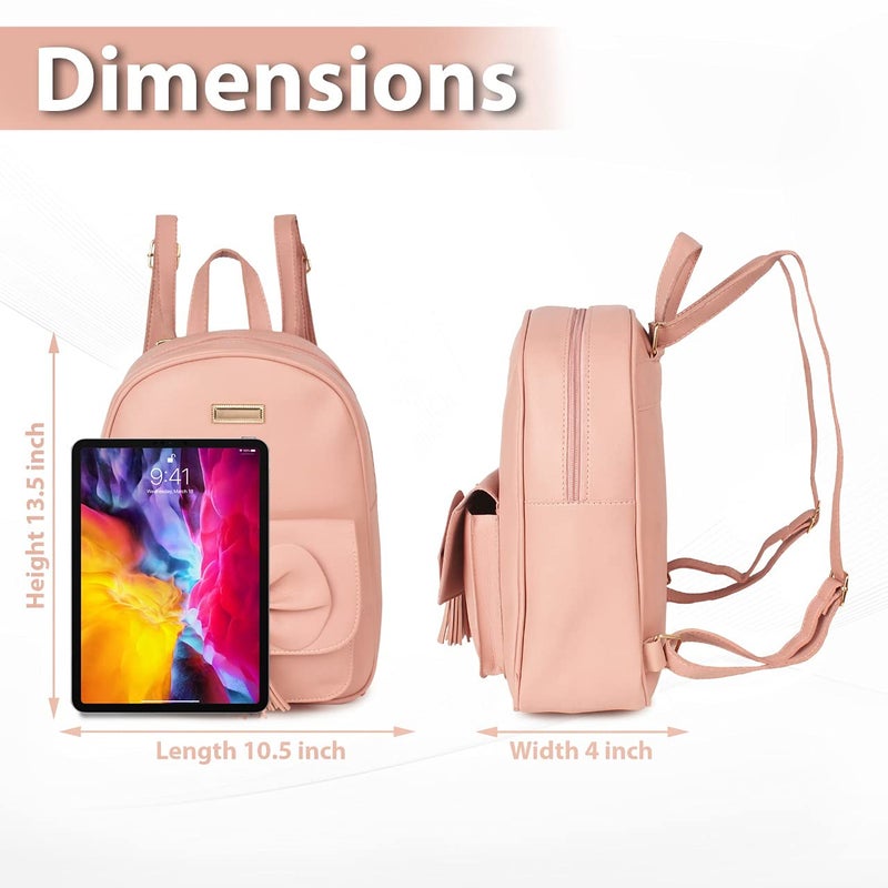 TYPIFY ® Teddy Keychain Faux Leather Backpack for Women – Stylish, Lightweight, Spacious Bag for School, Office, College & Travel – Trendy Everyday Use Backpack for Girls | Gift for Her - Image 2